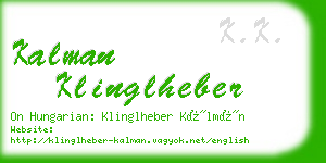 kalman klinglheber business card